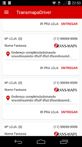 Android application Transmapa Motorista screenshort