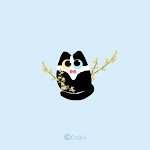 Cover Image of Download 카카오톡 테마 - 말랑말랑턱시도고양이개나리_베이비블루  APK
