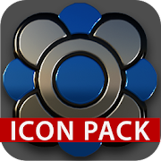 Black silver blue Icon Pack 3D MOD