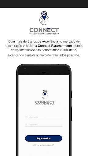 Android application Connect Rastreamento screenshort