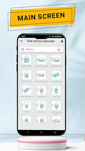 Android application Tank Volume Calculator screenshort