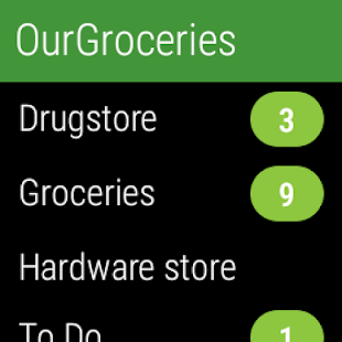 Our Groceries Shopping List Screenshot