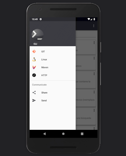 Android application Command Line screenshort