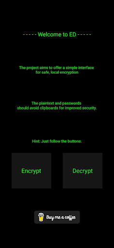 Android application ED: Encryption - Decryption screenshort