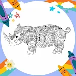 Cover Image of ダウンロード Coloring Book: Rhino Mandala  APK