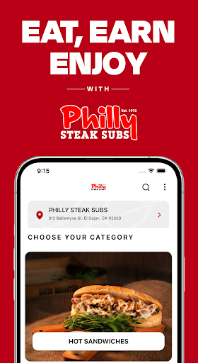 Android application Philly Steak Subs screenshort