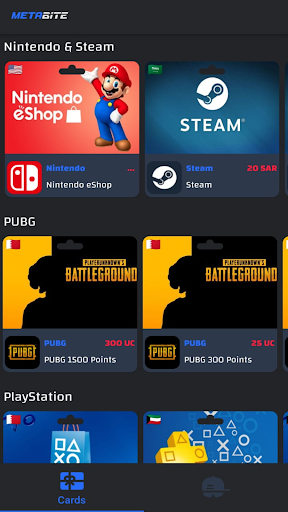 Android application MetaBite - Gaming Gift Cards screenshort