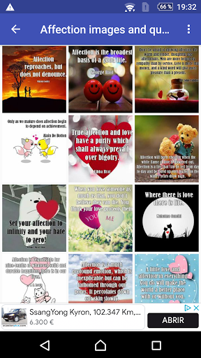 Android application Affection and love quotes screenshort
