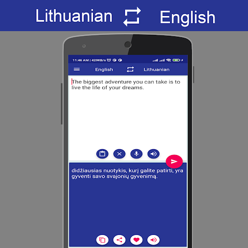 Lithuanian English Translator Screen 2