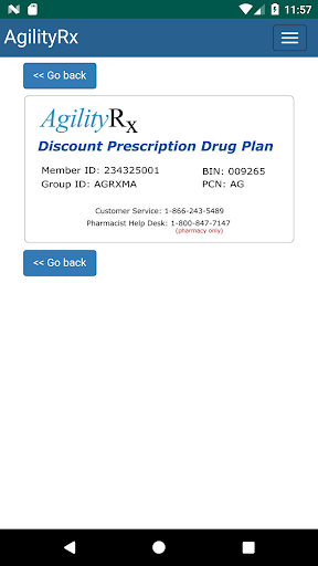 AgilityRx - Discount Plan Screen 2