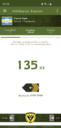 Android application Λελεδόμετρο Στρατού screenshort