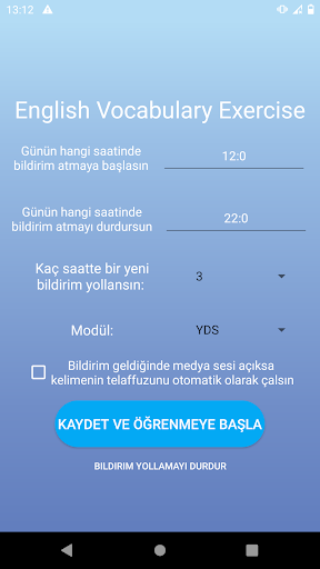 English Vocabulary Exercise Screen 2