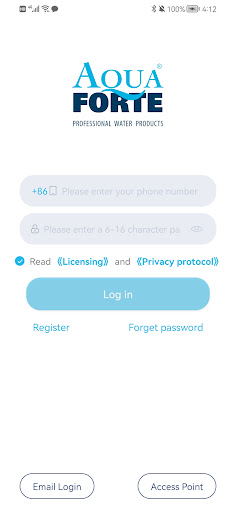 Android application AQUA FORTE screenshort
