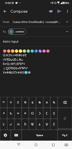Android application Astro Input screenshort
