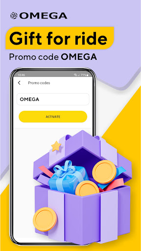 Android application Omega: taxi service screenshort
