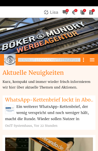 Android application Böker & Mundry Werbeagentur screenshort