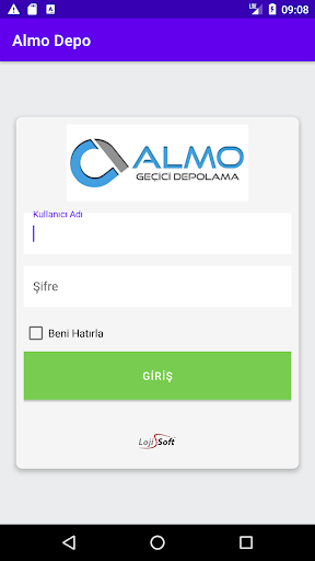 Android application Almo Geçici Depolama screenshort