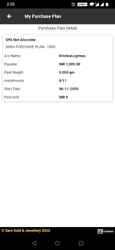 Android application Sara Gold and Jewellery screenshort