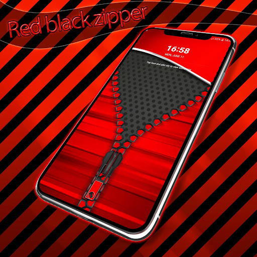 Android application Red black zipper screenshort