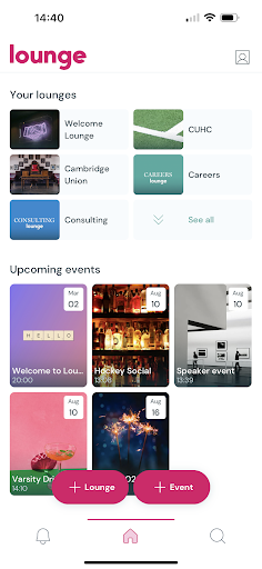 Android application Lounge - Groups & Events screenshort