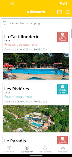 Android application Camp'maeva screenshort