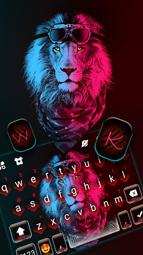 Neon Cool Lion Keyboard Theme Screen 2