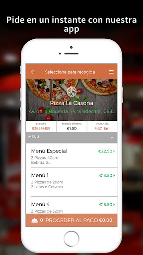 Android application Pizza La Casona screenshort