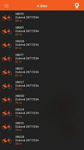 Android application XBIKE screenshort