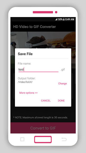 Screenshot of HD Video to GIF Converter