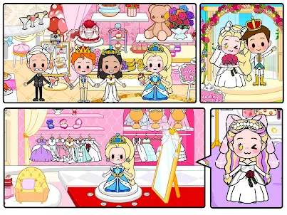 夢想婚禮優雅小鎮米加公主過家家化妝換裝搭配小遊戲