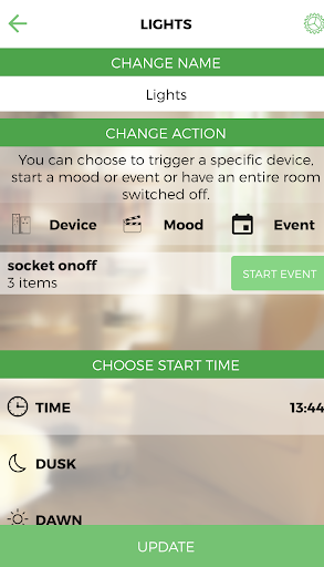 LightwaveRF Home Automation Screen 3