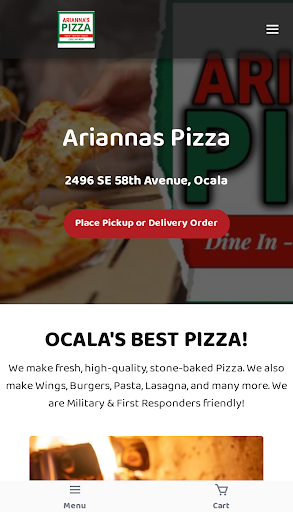 Android application Ariannas Pizza screenshort