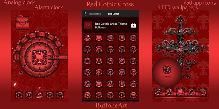 Red Gothic Cross theme - 1.1 - (Android)