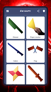 Origami weapons, paper schemes  screenshots 1