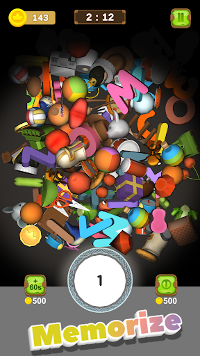 Match 3D Objects in the Dark Screen 3