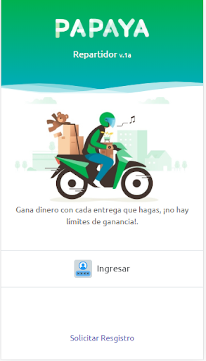 Android application Papaya Repartidor screenshort