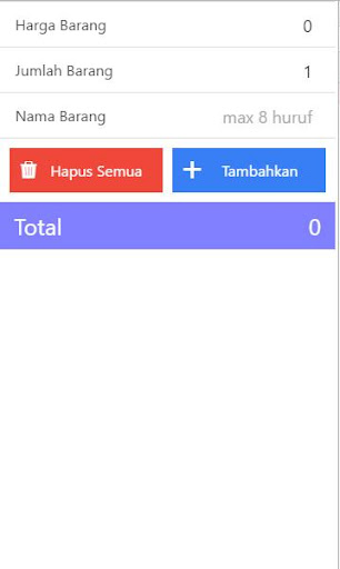 Kalkulator Belanja Sederhana Screen 2