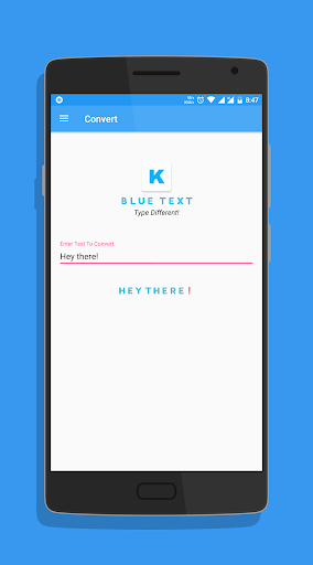 Blue Text – Keyboard + Converter