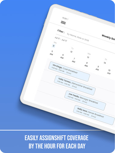 Screenshot of Restaurant Staff Scheduler