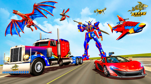 Police Shark Robot Car Games screenshot 12