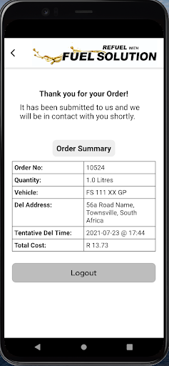 Fuel Solution Screen 3