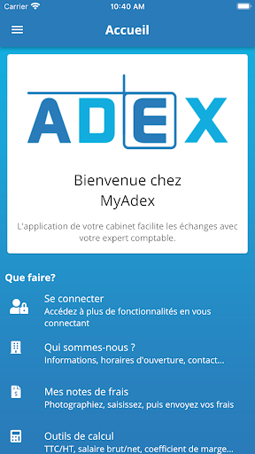 Android application MyAdex screenshort