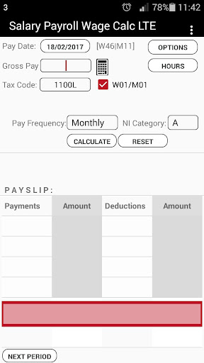 Salary Payroll Calculator Screen 2