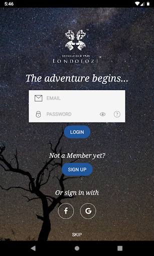 Android application Londolozi screenshort