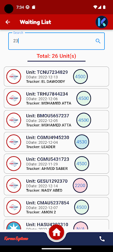 Roja Tracking Application Screen 2