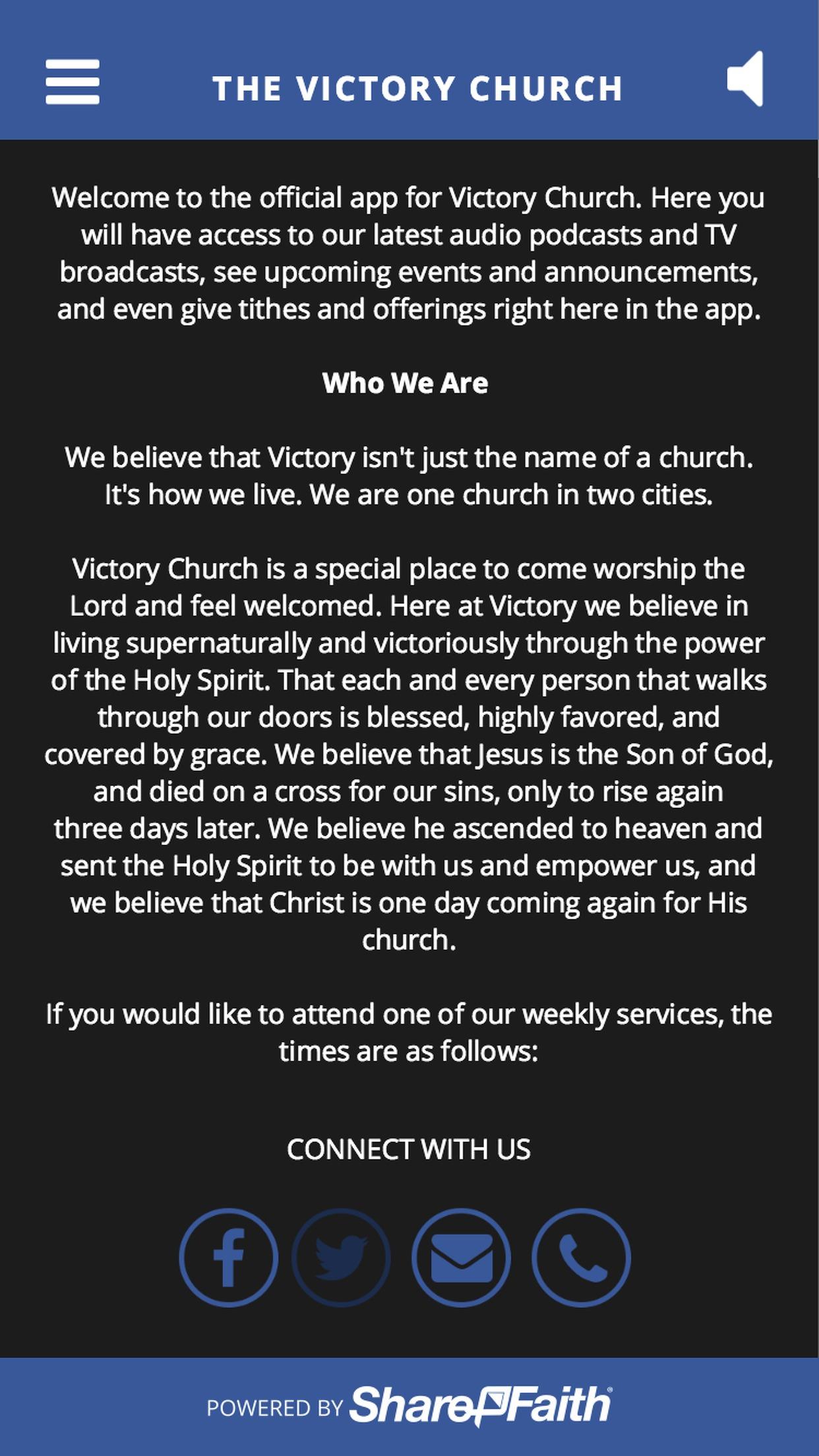 Android application The Victory Church screenshort