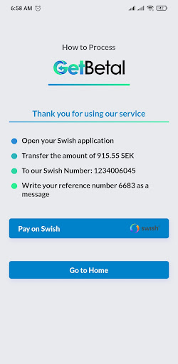 GetBetal - Money Transfer Screen 3