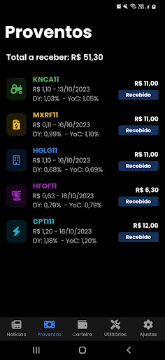 Carteira FII Screen 3