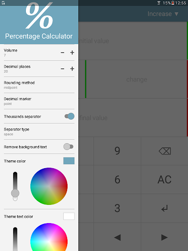Screenshot of Percentage Calculator