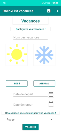 Android application Holiday Checklist screenshort